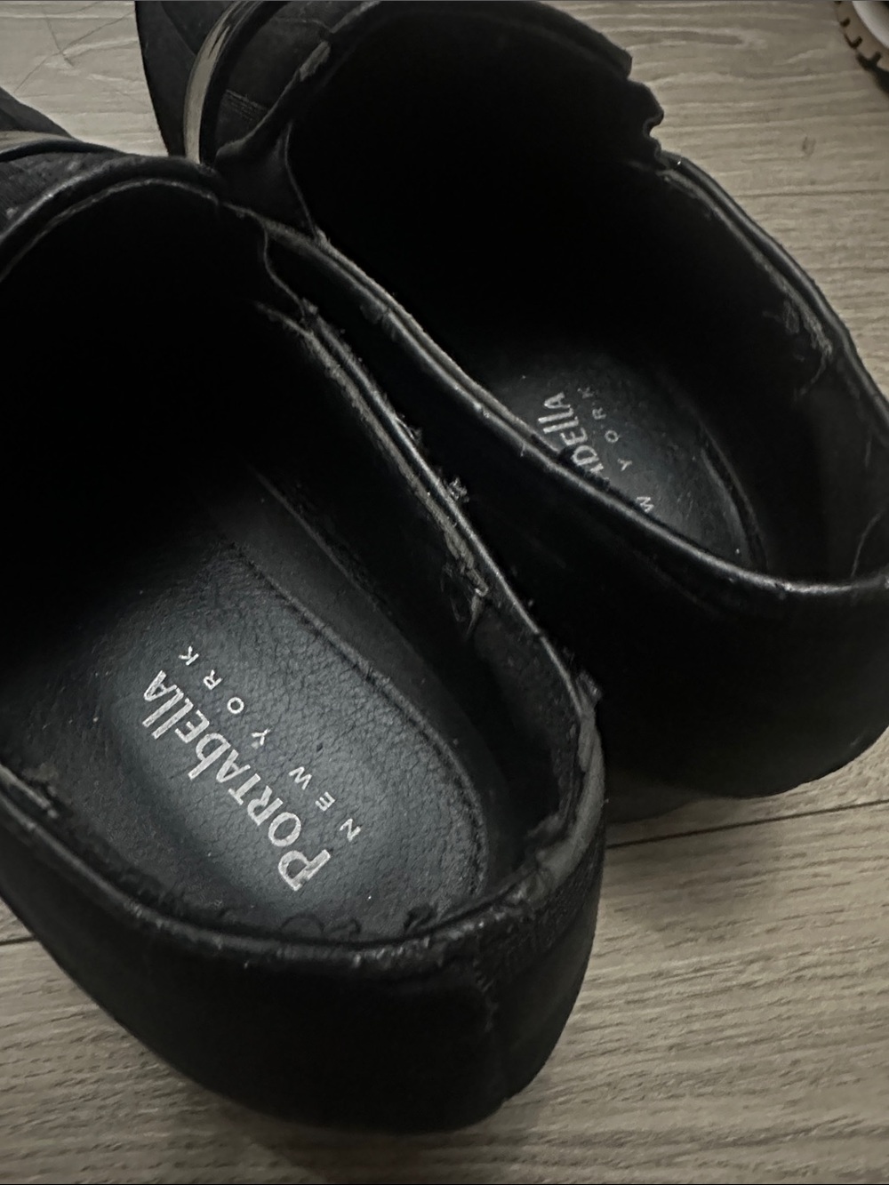 Black Pointed Slip-On Loafers with Metallic Toe - Picture 4 of 5